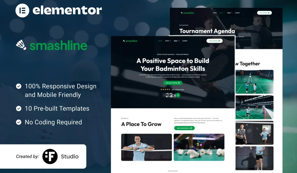 دانلود کیت قالب المنتور Smashline - باشگاه و آکادمی بدمینتون