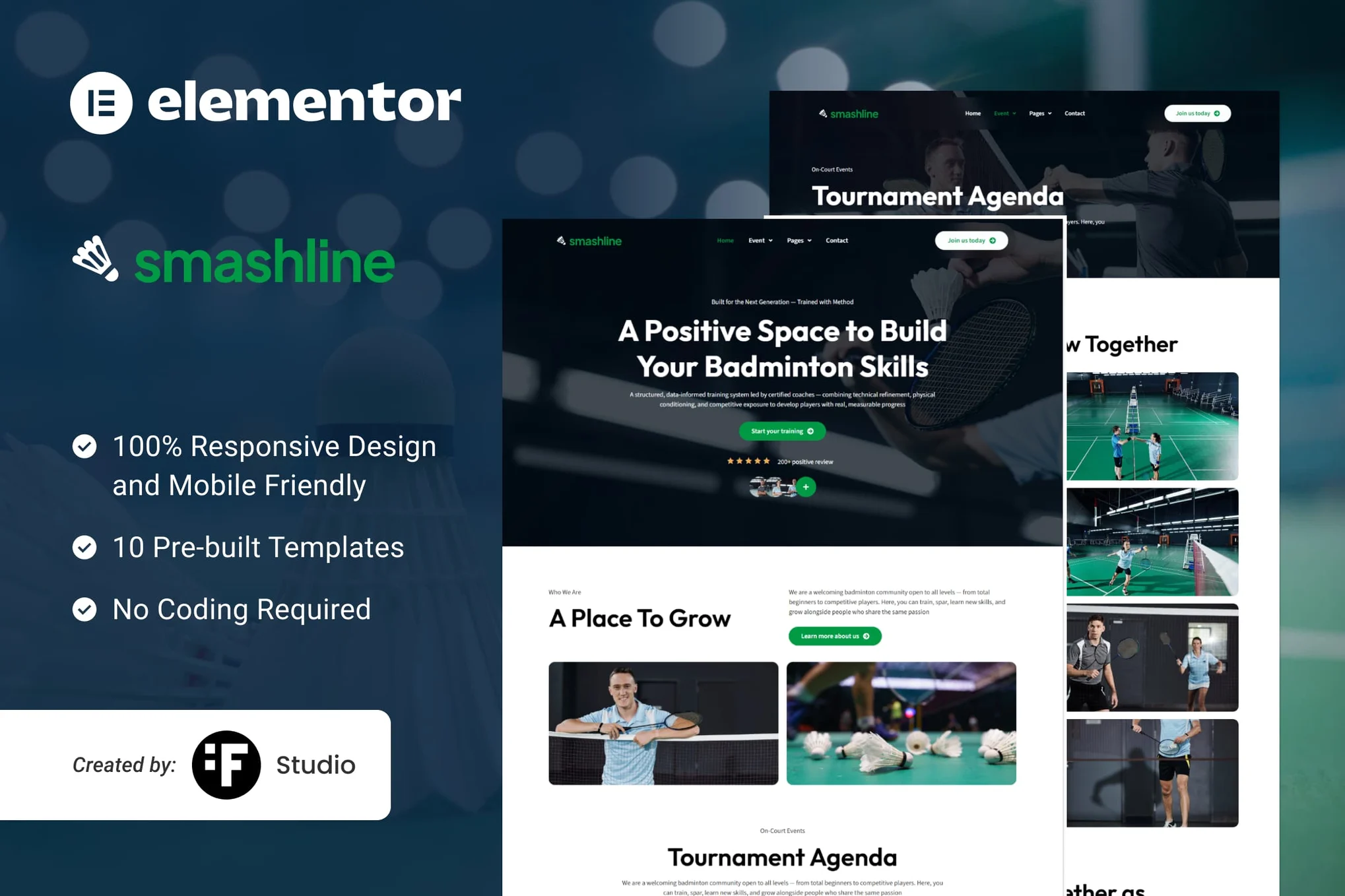 دانلود کیت قالب المنتور Smashline - باشگاه و آکادمی بدمینتون
