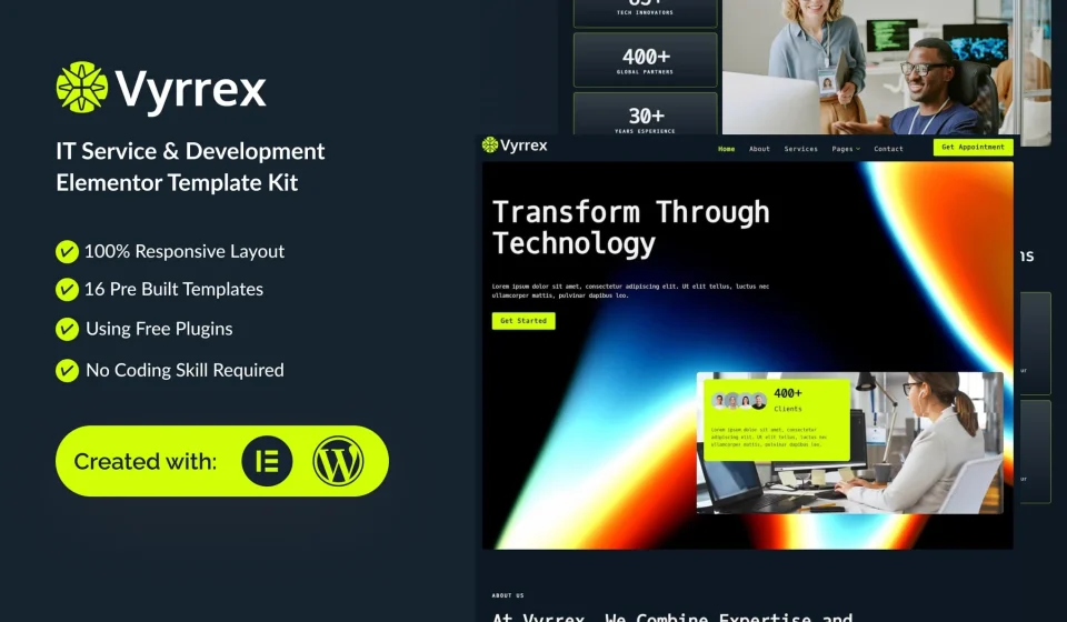 دانلود کیت قالب المنتور Vyrrex - خدمات IT و توسعه نرم‌افزار
