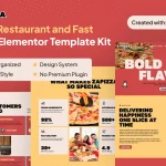 کیت المنتور Zapizza - قالب سایت فست فود و پیتزا
