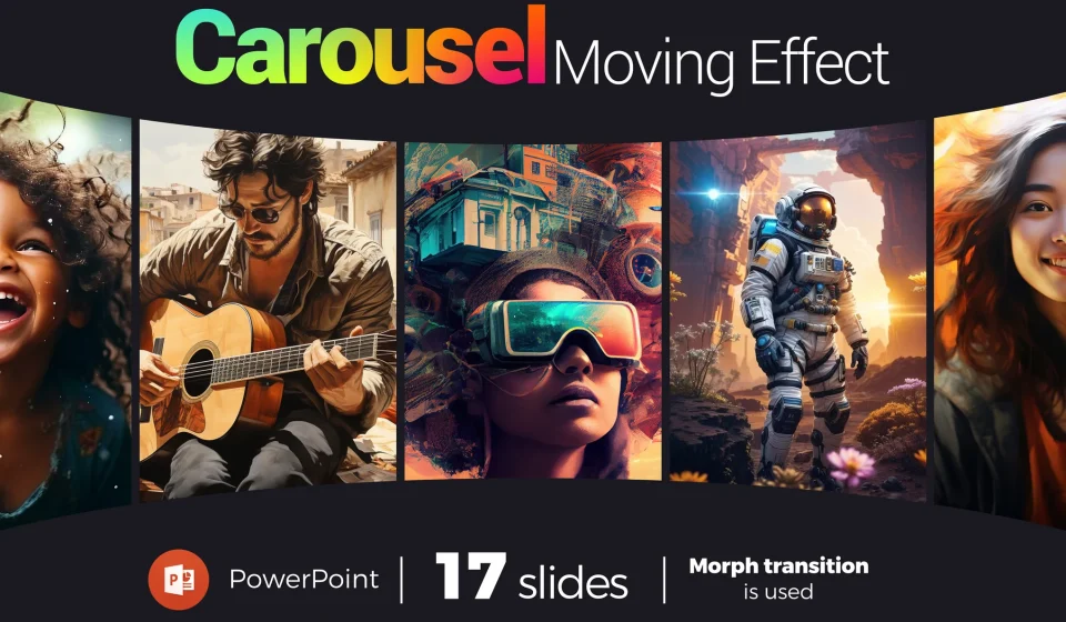 دانلود قالب پاورپوینت متحرک با افکت چرخشی کاروسل