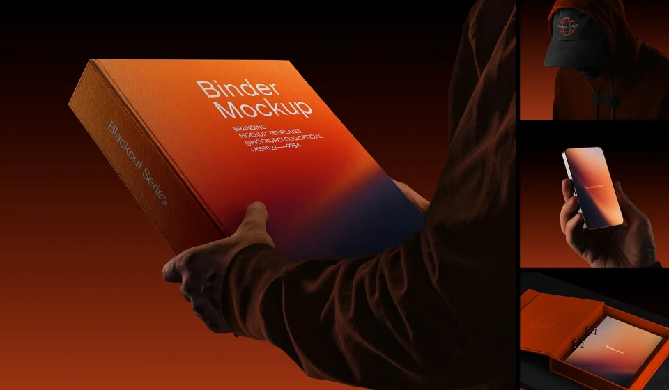 دانلود موکاپ هویت بصری Blackout (تم تیره و خاص)