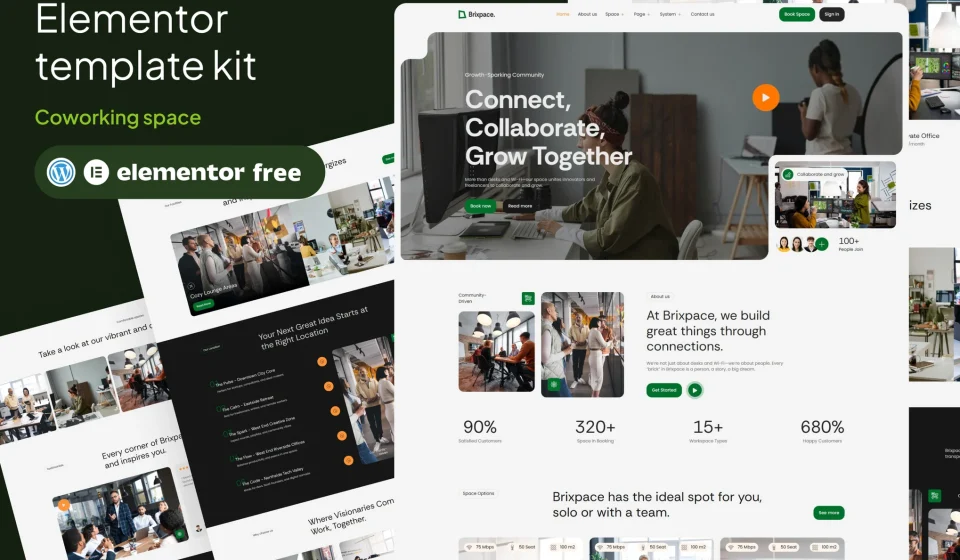 دانلود کیت المنتور Brixspace - قالب وردپرس فضای کار اشتراکی