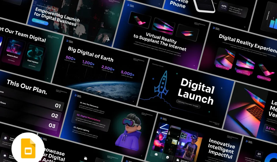 قالب پاورپوینت معرفی و لانچ محصول دیجیتال - Digital Launch
