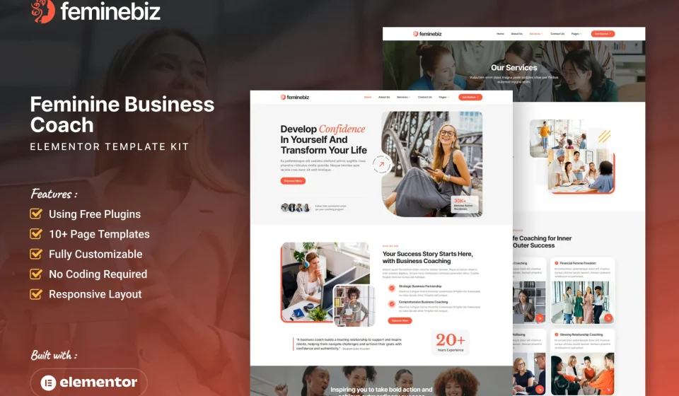 کیت المنتور Feminebiz - قالب سایت مشاوره و کارآفرینی بانوان