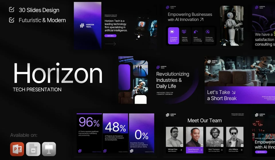 دانلود قالب پاورپوینت هوش مصنوعی و آموزش Horizon AI