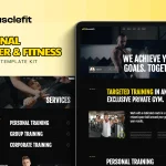کیت المنتور Musclefit - قالب سایت مربی شخصی، بدنسازی و فیتنس