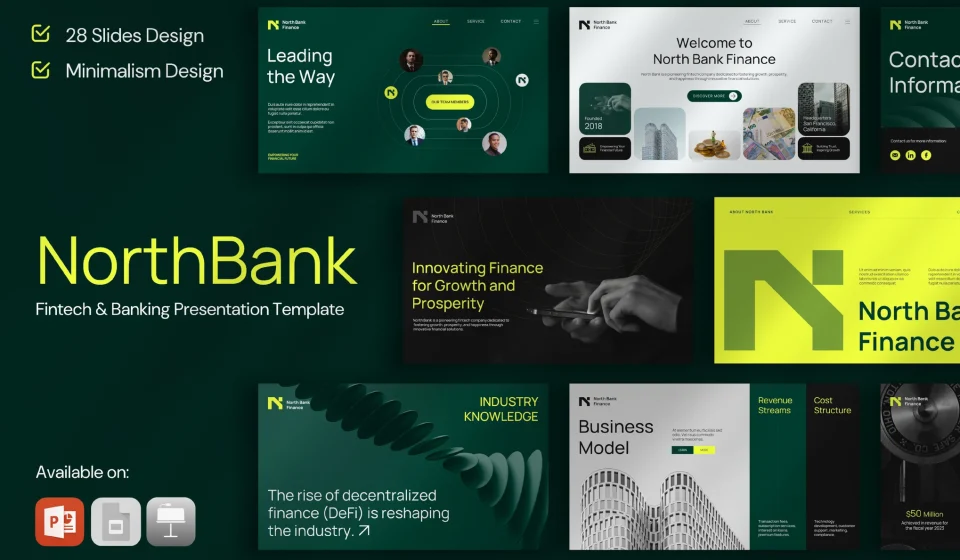 دانلود قالب پاورپوینت فین‌تک و امور مالی NorthBank