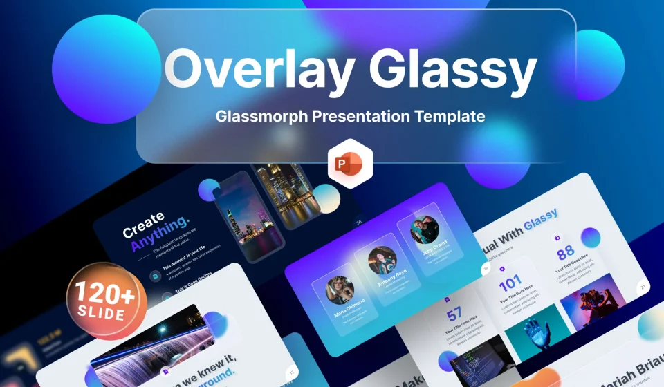 دانلود قالب پاورپوینت گلاسمورفیک Overlay Glassy