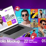 موکاپ نمایش پورتفولیو – قالب PSD پرزنت پروژههای برندینگ موکاپ نمایش نمونه کار - قالب سوشال مدیا آژانس و طراحان