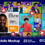 موکاپ نمایش نمونه کار - قالب سوشال مدیا آژانس و طراحان