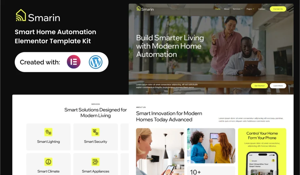 کیت المنتور Smarin - قالب وردپرس خانه هوشمند و اتوماسیون