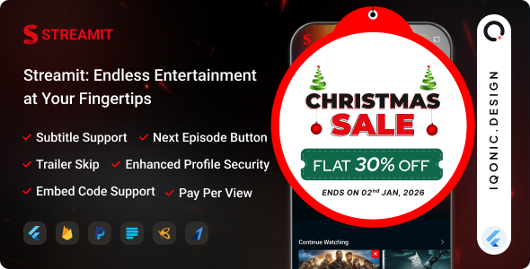 سورس‌کد Streamit - اپلیکیشن فیلم، سریال و تلویزیون (OTT)