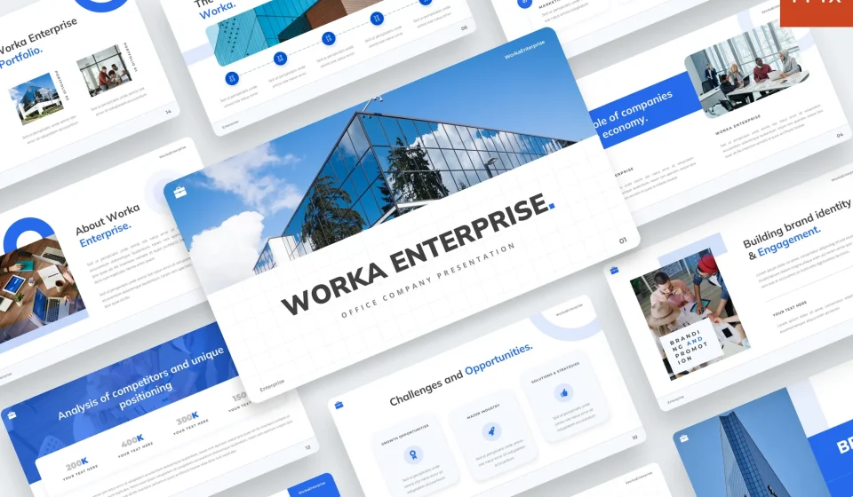 دانلود قالب پاورپوینت شرکتی و اداری Worka Enterprise