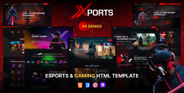 دانلود قالب Xports - پوسته HTML گیمینگ و اخبار بازی