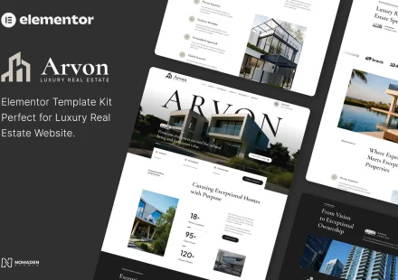 کیت المنتور ARVON – قالب آژانس املاک و پروژه‌های ساختمانی