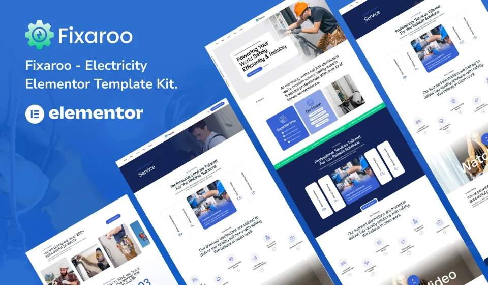 کیت المنتور Fixaroo – قالب سایت خدمات برق‌کاری و الکتریکی