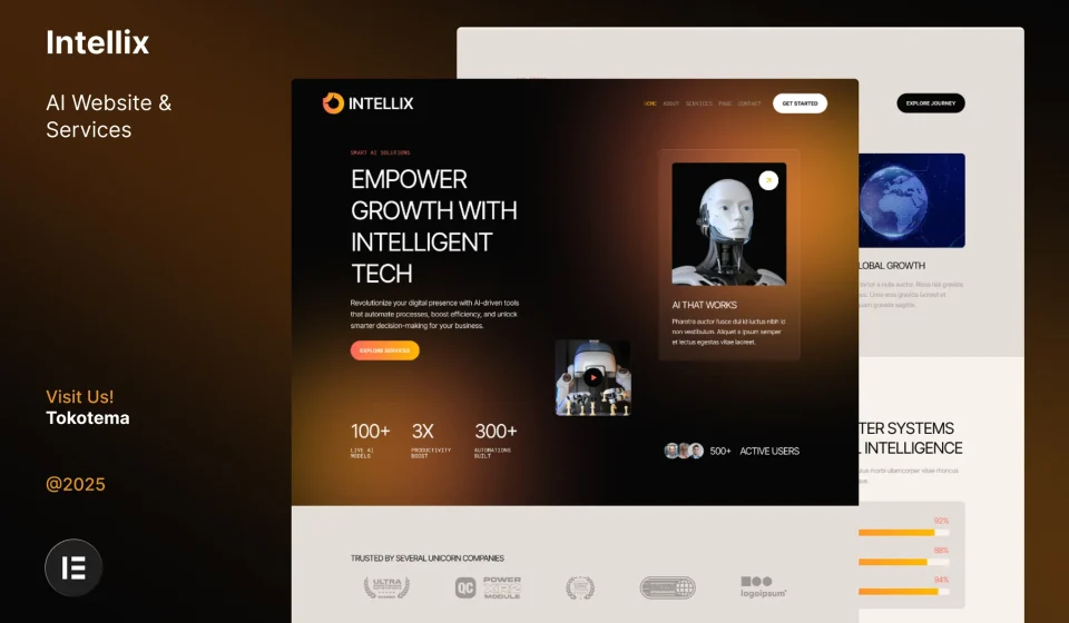 کیت المنتور Intellix – قالب هوش مصنوعی و خدمات تکنولوژی