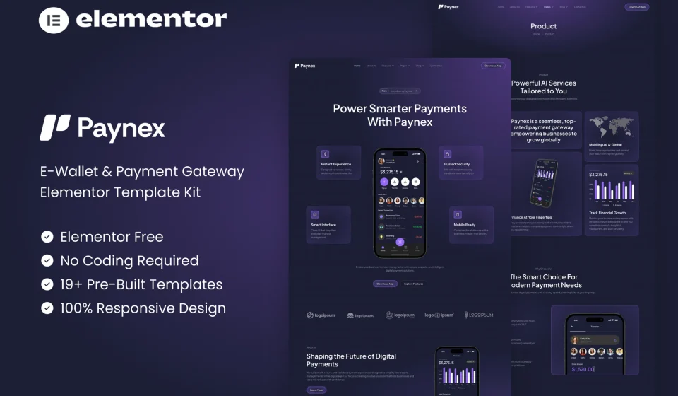 کیت المنتور Paynex – قالب کیف پول الکترونیک و درگاه پرداخت