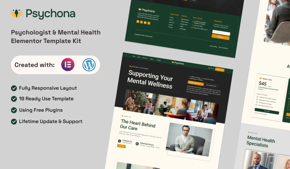 کیت المنتور Psychona – قالب روانشناسی و سلامت روان