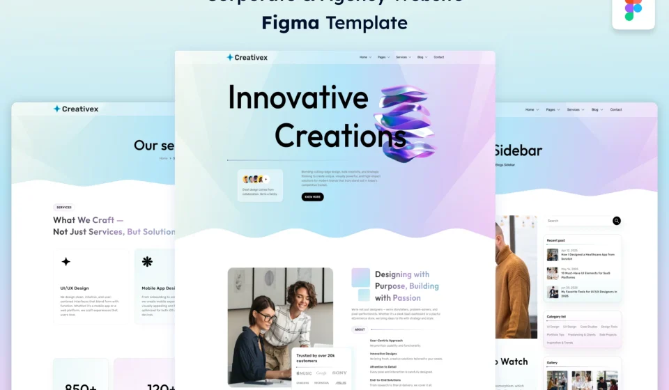 رابط کاربری شرکتی و آژانس‌های خلاق Creativex