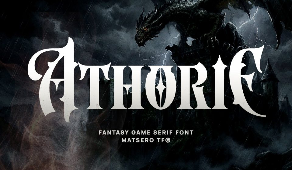 فونت Athorie – تایپ‌فیس حماسی و فانتزی بازی‌های RPG