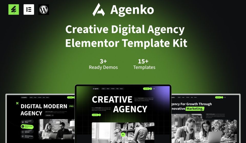 کیت المنتور Agenko - قالب مدرن آژانس خلاق و کسب‌وکار دیجیتال