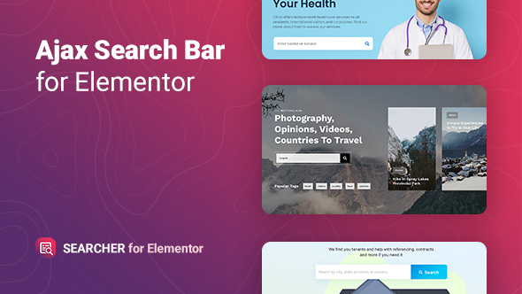 Searcher – Ajax Search for Elementor دانلود افزونه وردپرس Searcher - افزودنی جستجو آژاکس برای المنتور