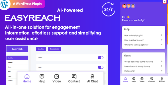 افزونه وردپرس EasyReach - چت‌بات هوش مصنوعی و دستیار هوشمند فروش