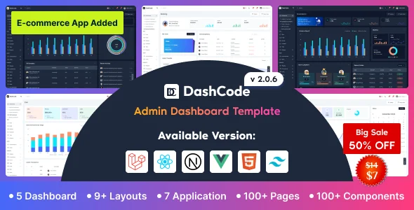 دانلود قالب مدیریت و داشبورد DashCode