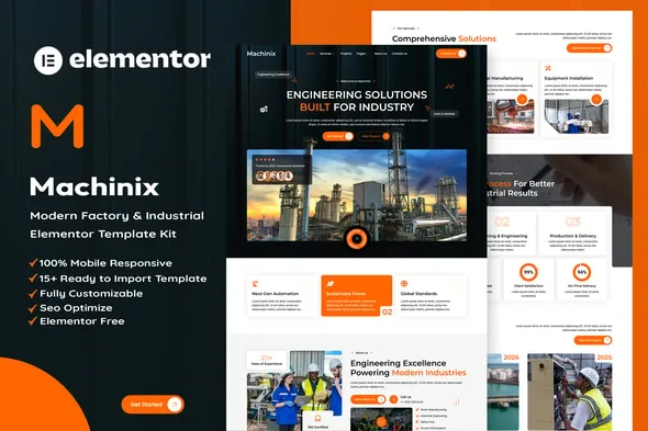 دانلود کیت المنتور صنعتی Machinix - قالب کارخانه و مهندسی