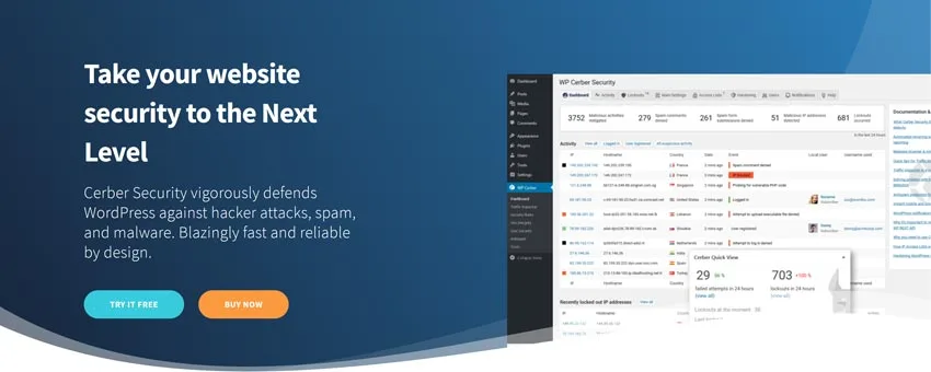 دانلود افزونه وردپرس WP Cerber Security Pro - مجموعه ابزارهای امنیتی وردپرس