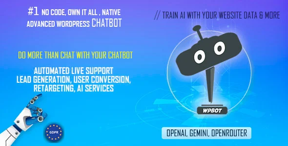 افزونه چت‌بات هوش مصنوعی وردپرس AI ChatBot | پشتیبانی خودکار ۲۴ ساعته با RAG، جمینای و چت‌جی‌پی‌تی