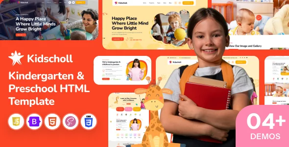 قالب Kidscholl | دانلود قالب HTML مهدکودک و پیش‌دبستانی