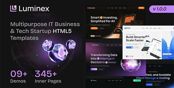 قالب Luminex | دانلود قالب HTML استارتاپ و IT با Figma