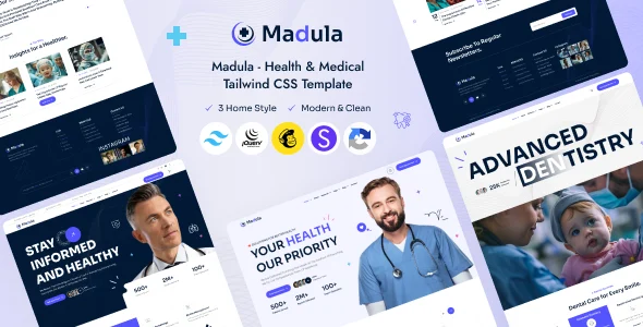 قالب Madula | دانلود قالب HTML پزشکی Tailwind CSS