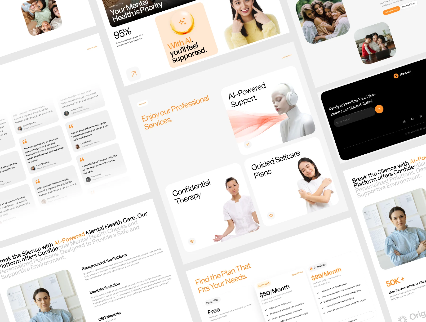 کیت رابط کاربری سلامت روان | Mentalix Mental Health UI KIT