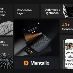 کیت رابط کاربری سلامت روان | Mentalix Mental Health UI KIT