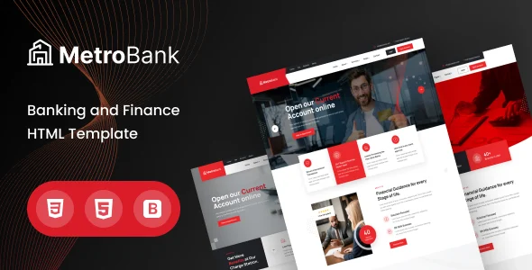 قالب Metrobank | قالب HTML بانکی و مالی مدرن با Bootstrap 5