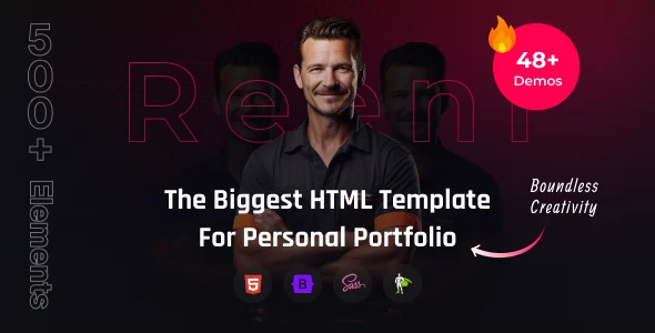 قالب Reeni | دانلود قالب HTML رزومه و پورتفولیو 50+ دمو