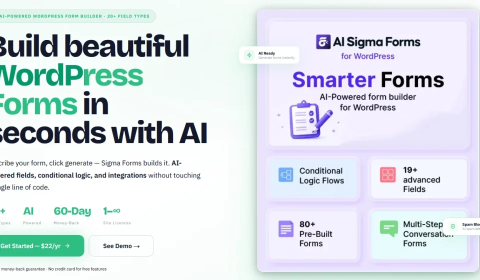 افزونه Sigma Forms Pro | فرم ساز وردپرس با هوش مصنوعی