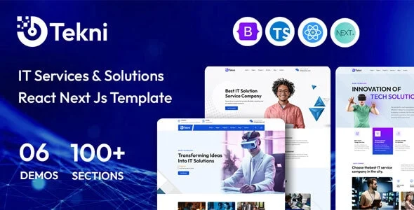 قالب Tekni | دانلود قالب Next.js 16 و React 19 فناوری