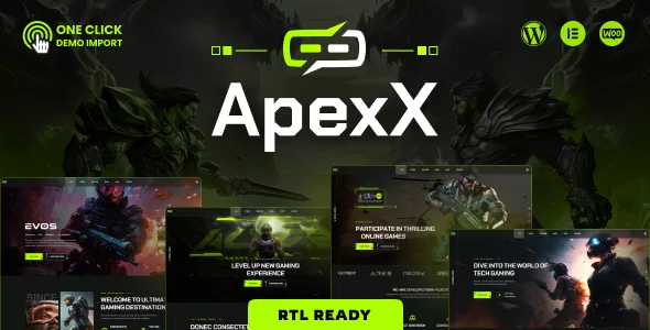 قالب وردپرس گیمینگ و ایاسپورت ApexX | پوسته مدرن کلنهای بازی، استریمرها و فروشگاه گیمینگ سازگار با المنتور قالب وردپرس گیمینگ و ایاسپورت ApexX