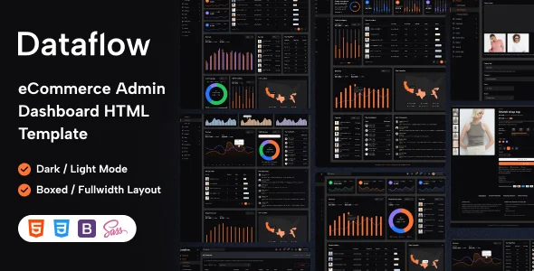 قالب HTML مدیریتی Dataflow | پوسته داشبورد پیشرفته برای پنلهای کاربری قالب HTML مدیریتی Dataflow
