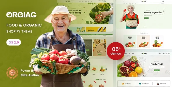 قالب فروشگاهی شاپیفای Orgiac – قالب حرفهای فروشگاه مواد غذایی و ارگانیک قالب فروشگاهی شاپیفای Orgiac