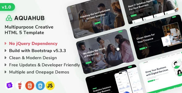 aquahub the multipurpose html5 template