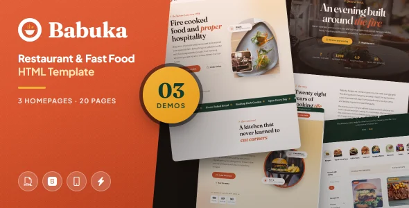 babuka restaurant fast food html template