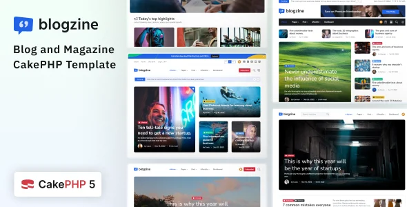 قالب مجله خبری و وبلاگ Blogzine مبتنی بر CakePHP blogzine cakephp blog magazine template
