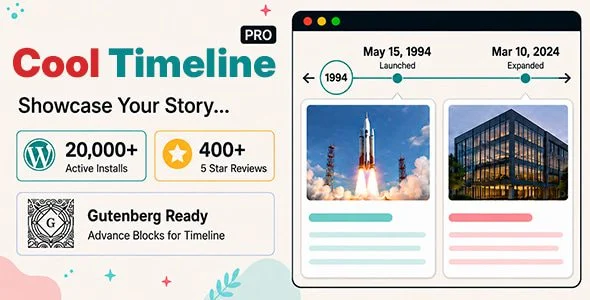 افزونه Cool Timeline Pro | ساخت تایملاینهای حرفهای در وردپرس cool timeline