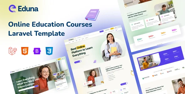eduna laravel 12 online education courses template